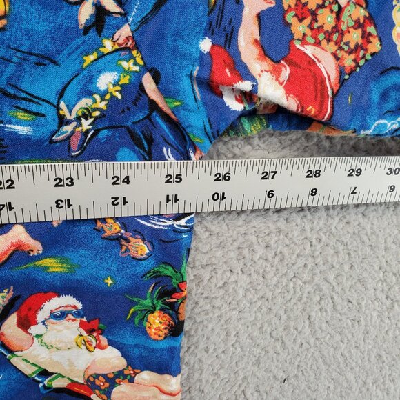 Yo Wear Hawaiian Grampcore Santa Claus Surfing Aloha Short Sleeve Size XL Blue - Picture 4 of 8